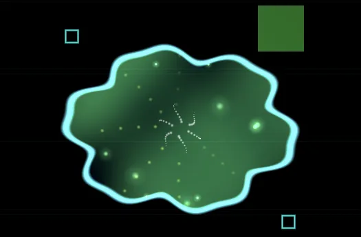 A set of people in biovats, shadowy figure watching it