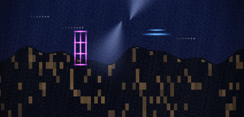 Neon lights, holographic images, and contemplative detective figure