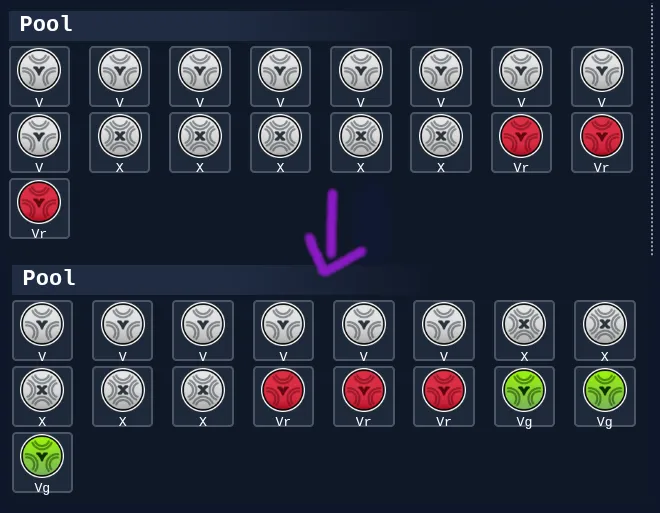 Pula z przekolorowanymi żetonami